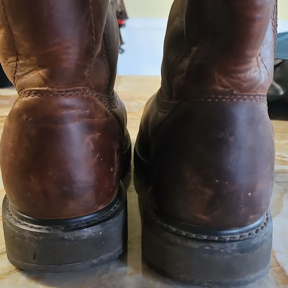 TIMBERLAND PRO SERIES Men's Brown Leather Work Boots - 10.5
